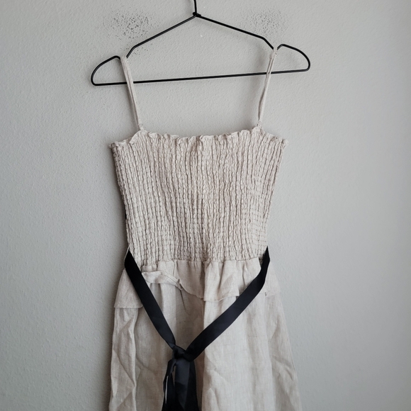 Reformation Miles Linen Dress in Oatmeal size L NWT - Picture 6 of 9